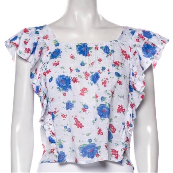 LoveShackFancy Lavinia Cropped Voile Top❤️🤍💙 - Picture 3 of 7